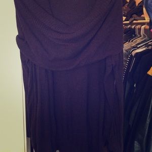 Dark purple over shoulder sweater
